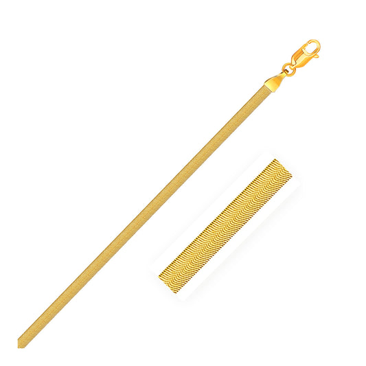 1.5mm 14k Yellow Gold Super Flex Herringbone Anklet